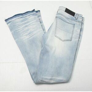 Rockstar Original RSM 205 Flare Jeans Mens 38x33 Blue Rhinestone Distressed